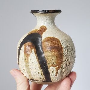 Signed Studio Pottery Vase Great Texture Fat Lava EUC